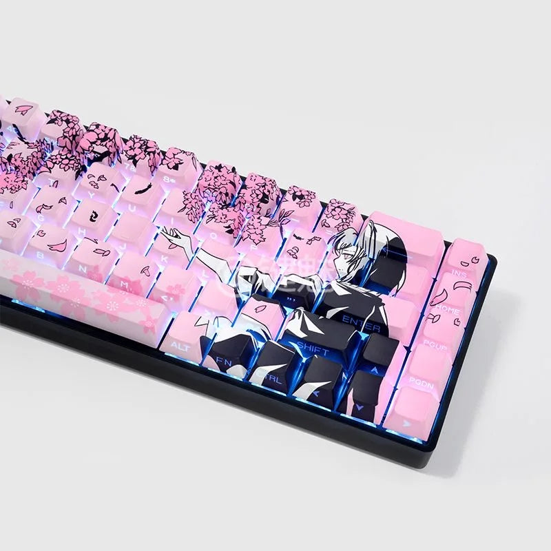 129 Raven Sakura Keycap Cherry Profile Cute Anime