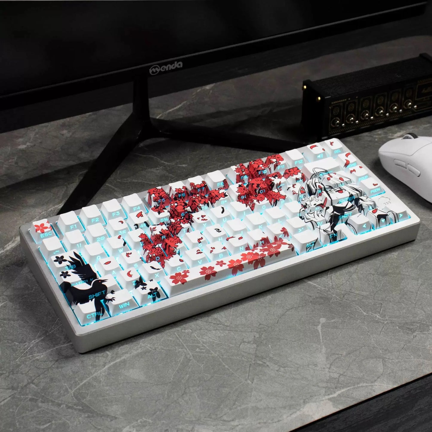 129 Raven Sakura Keycap Cherry Profile Cute Anime