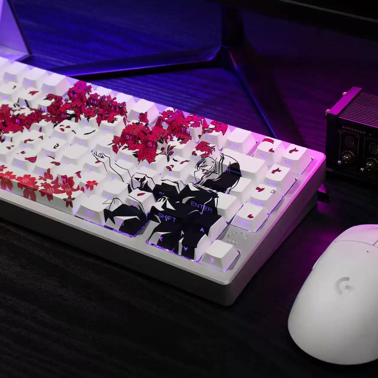 129 Raven Sakura Keycap Cherry Profile Cute Anime