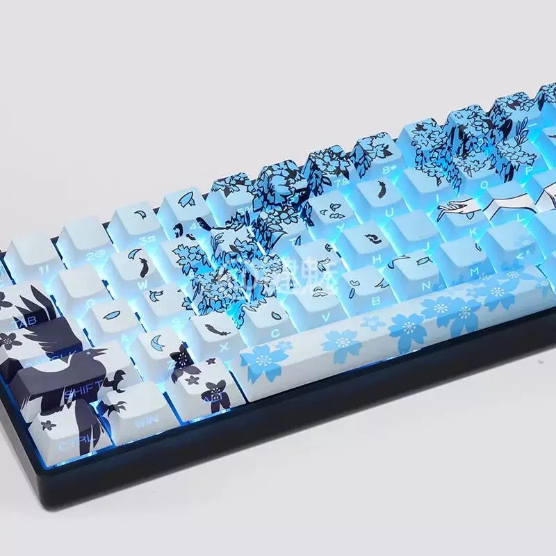 129 Raven Sakura Keycap Cherry Profile Cute Anime