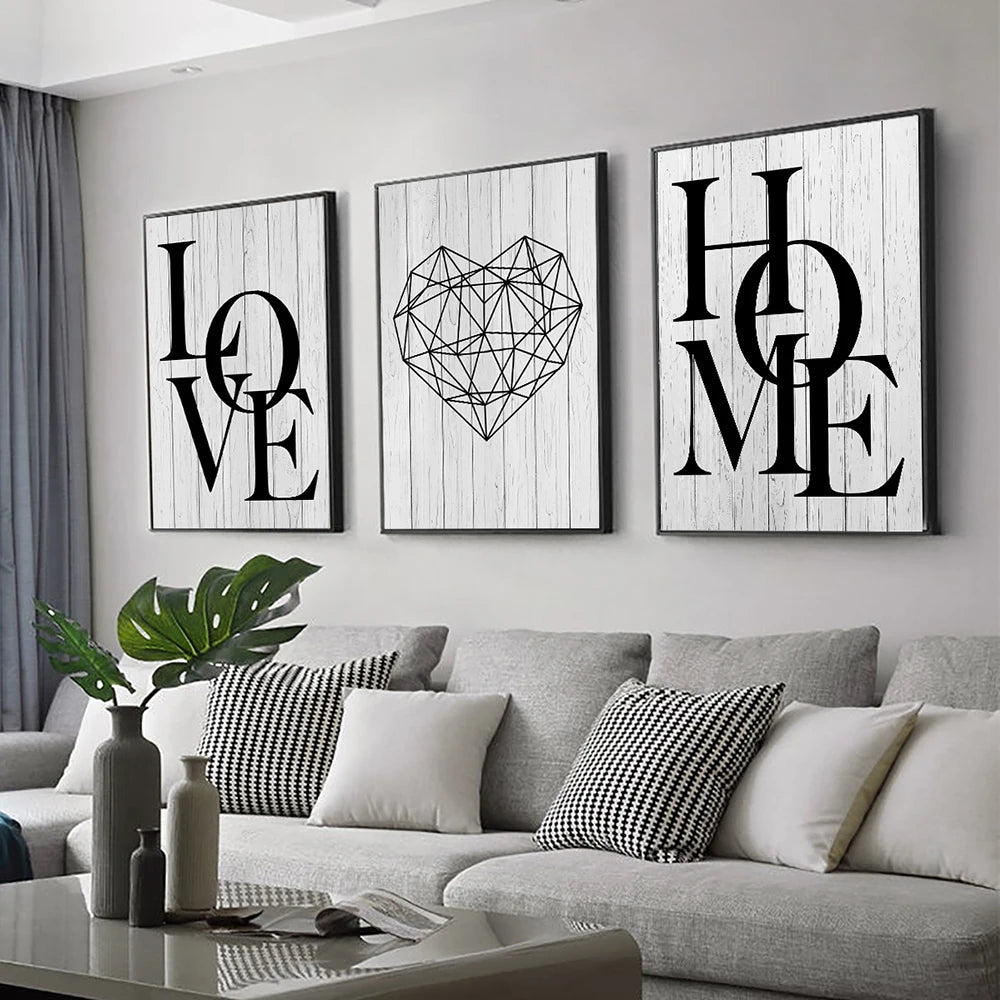 3pcs Love Home Diamond Heart Letter