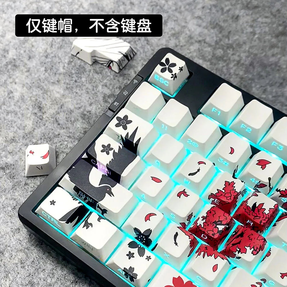 129 Raven Sakura Keycap Cherry Profile Cute Anime