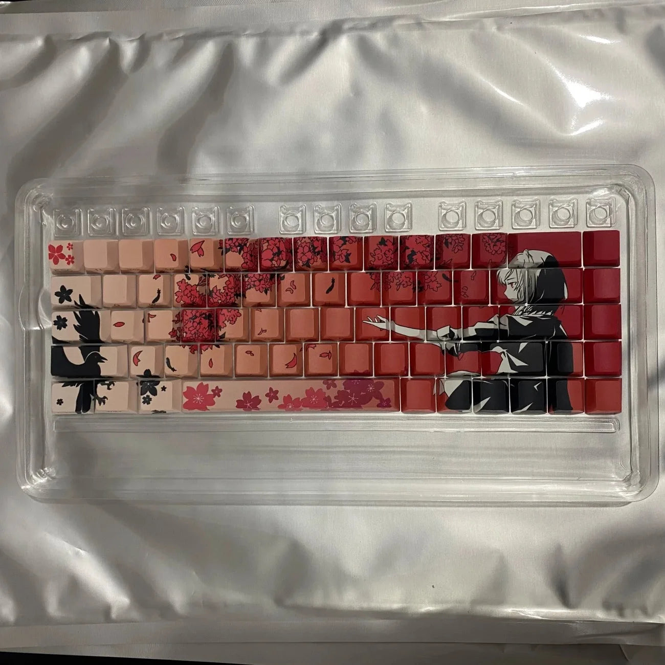 129 Raven Sakura Keycap Cherry Profile Cute Anime