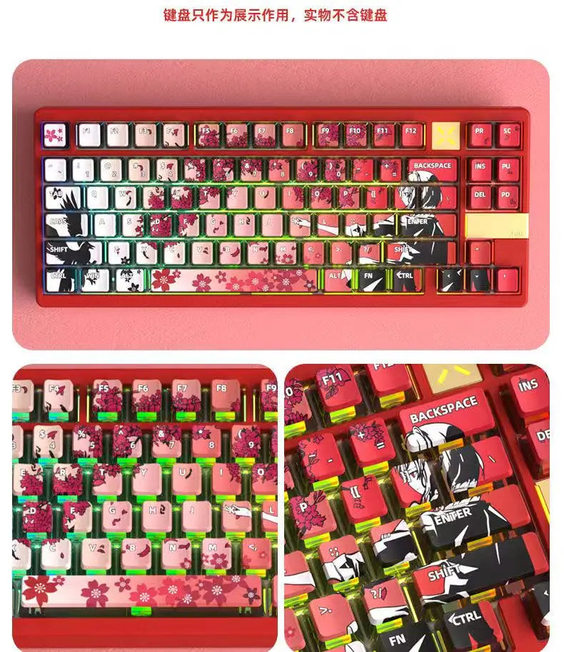 129 Raven Sakura Keycap Cherry Profile Cute Anime