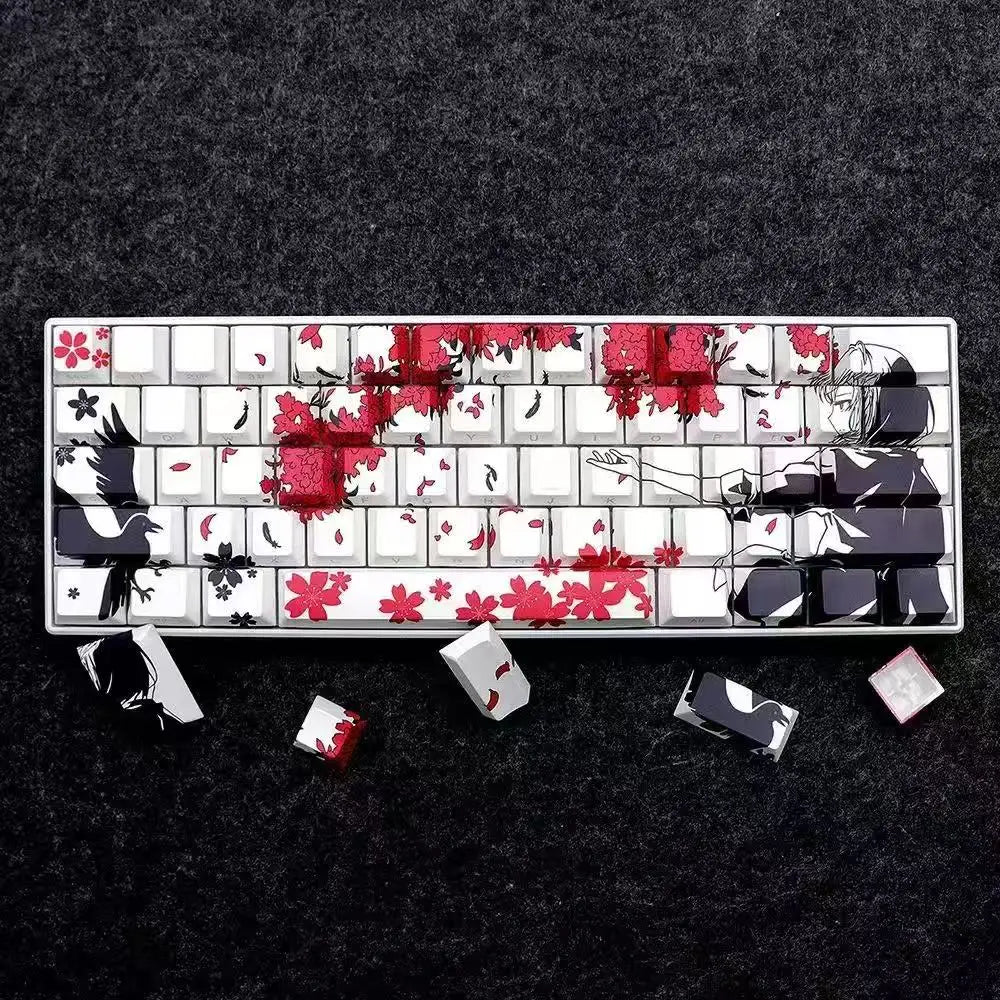 129 Raven Sakura Keycap Cherry Profile Cute Anime