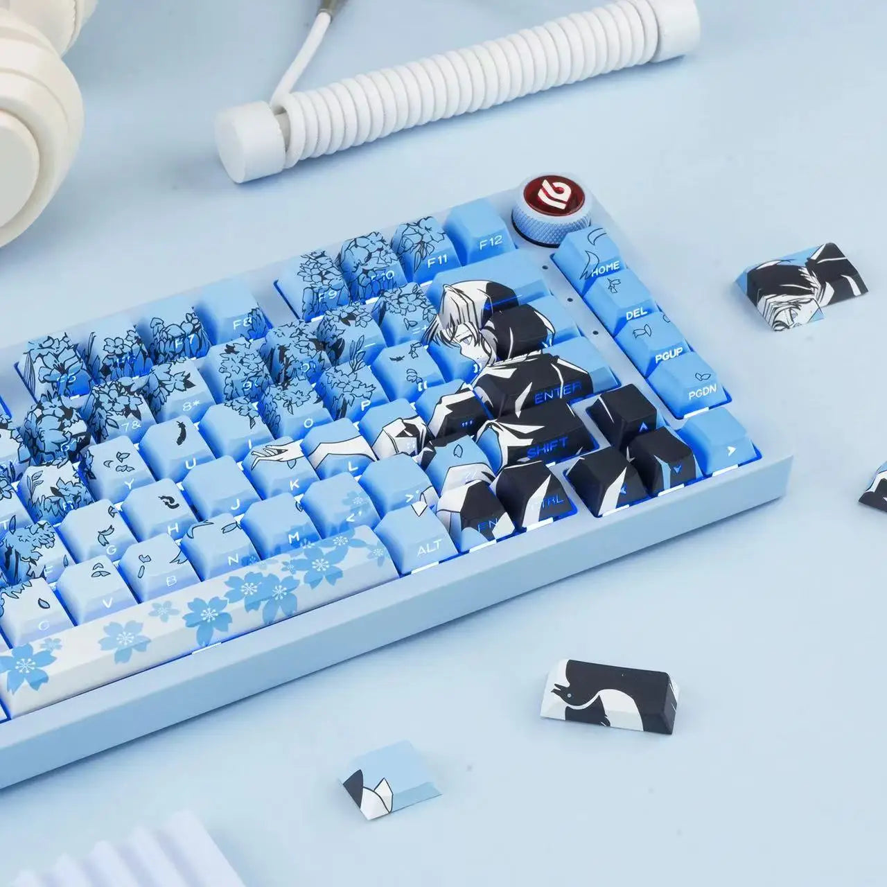 129 Raven Sakura Keycap Cherry Profile Cute Anime