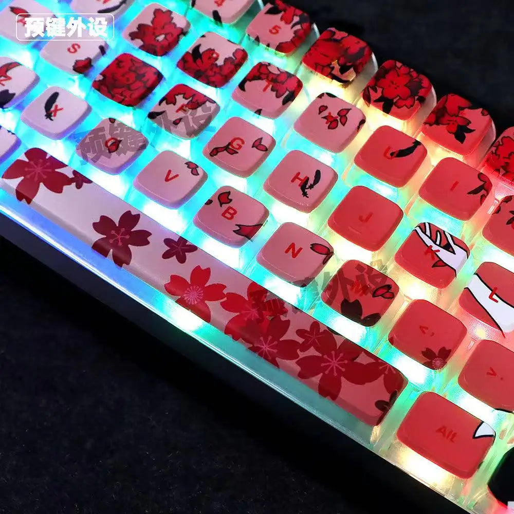 129 Raven Sakura Keycap Cherry Profile Cute Anime