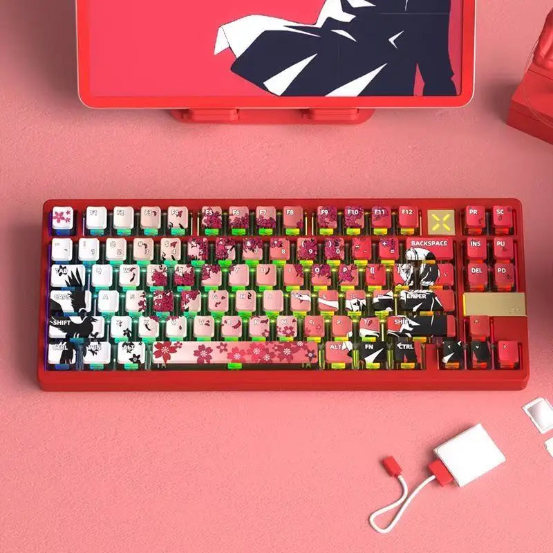 129 Raven Sakura Keycap Cherry Profile Cute Anime