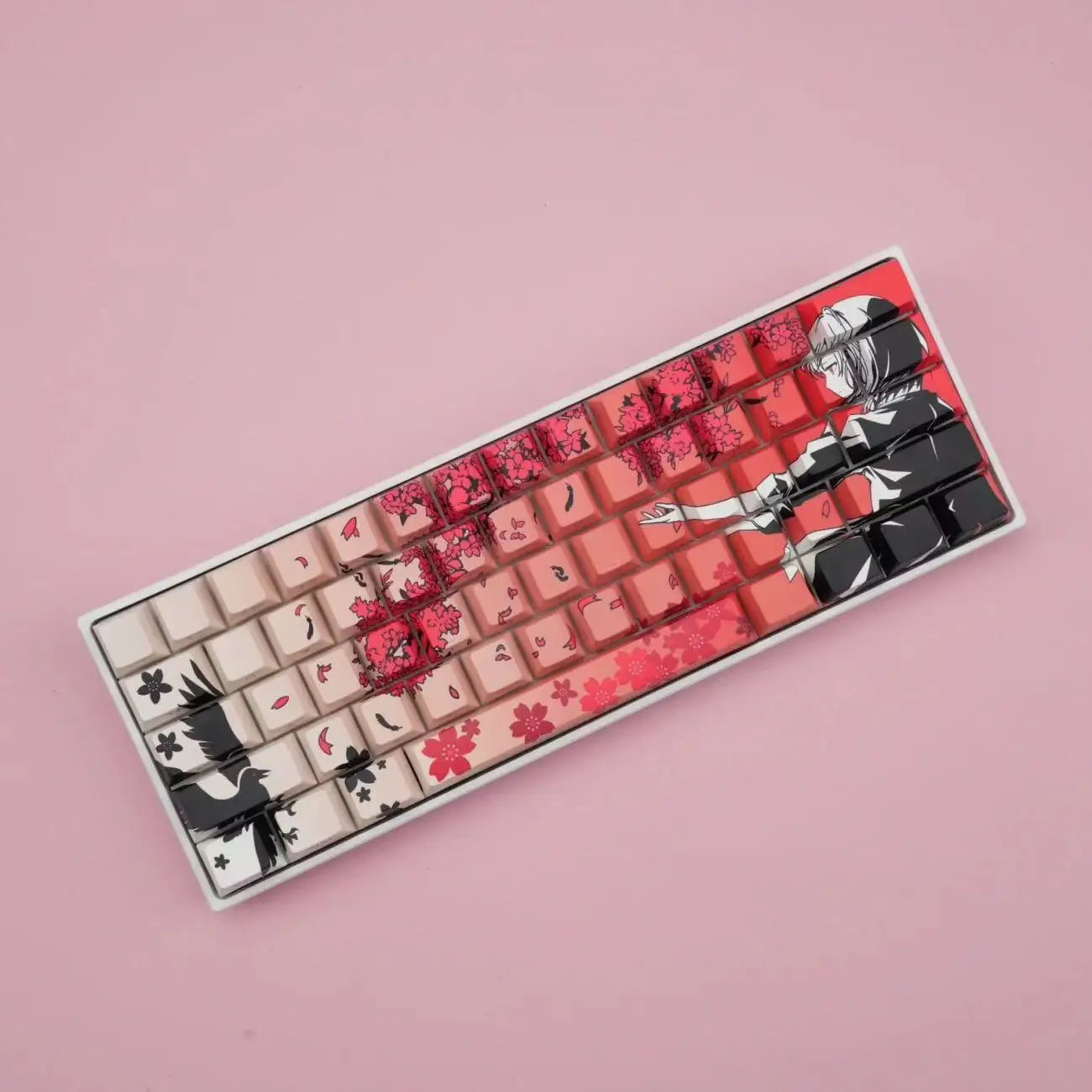 129 Raven Sakura Keycap Cherry Profile Cute Anime