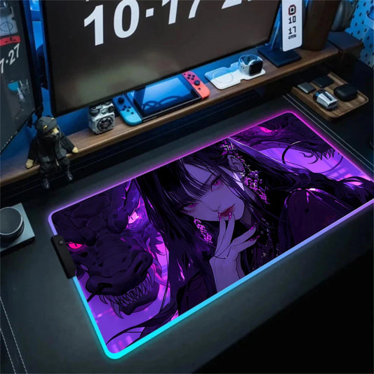 Anime Girl Mousepad Gaming Mouse Pad Gamer RGB Computer