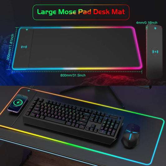 Wireless Charging RGB Luminous Mouse Pad Charger