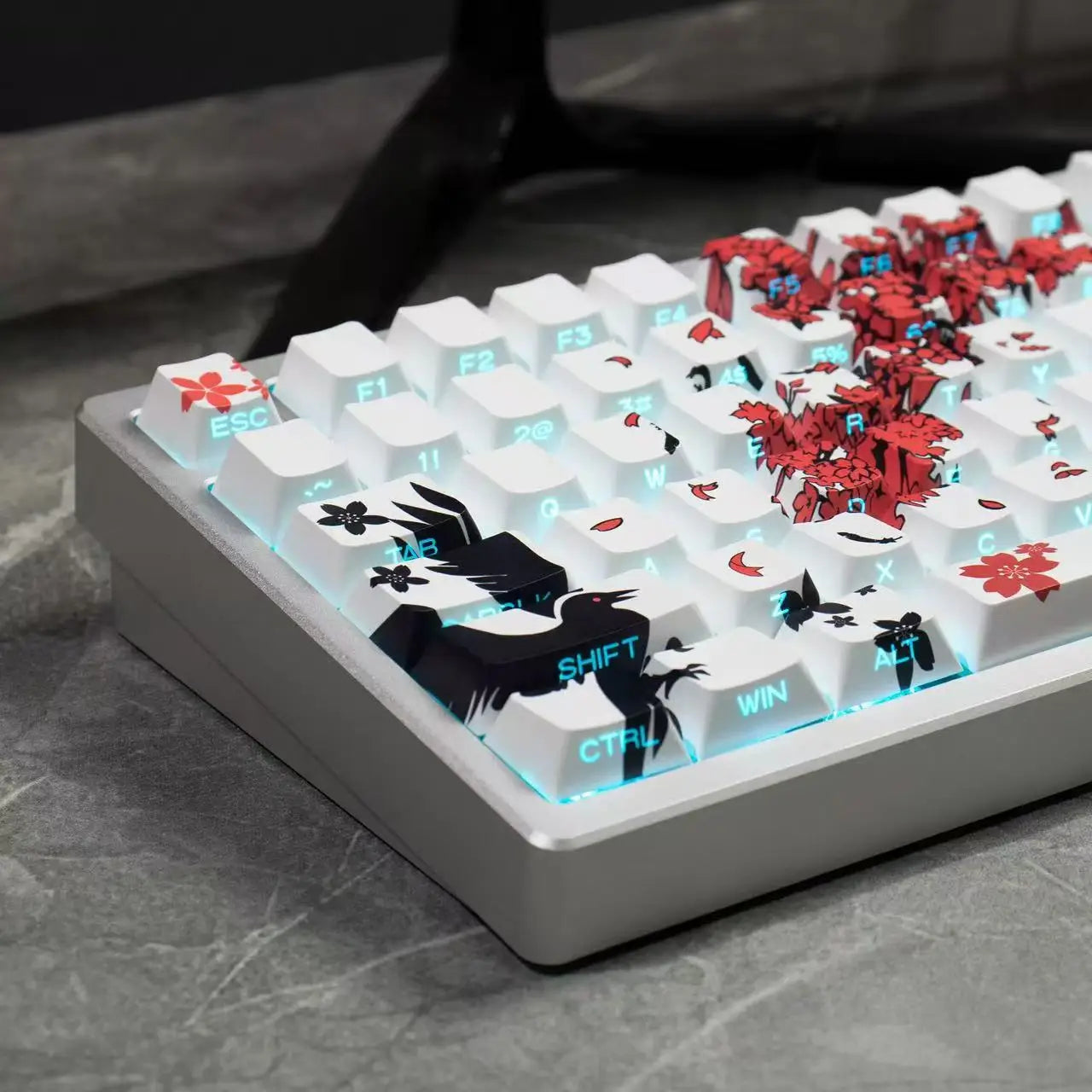 129 Raven Sakura Keycap Cherry Profile Cute Anime