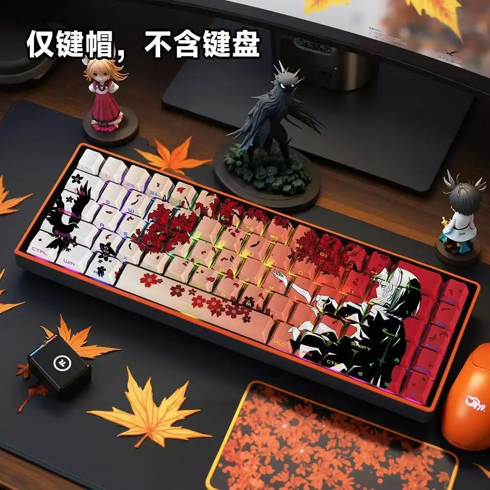 129 Raven Sakura Keycap Cherry Profile Cute Anime