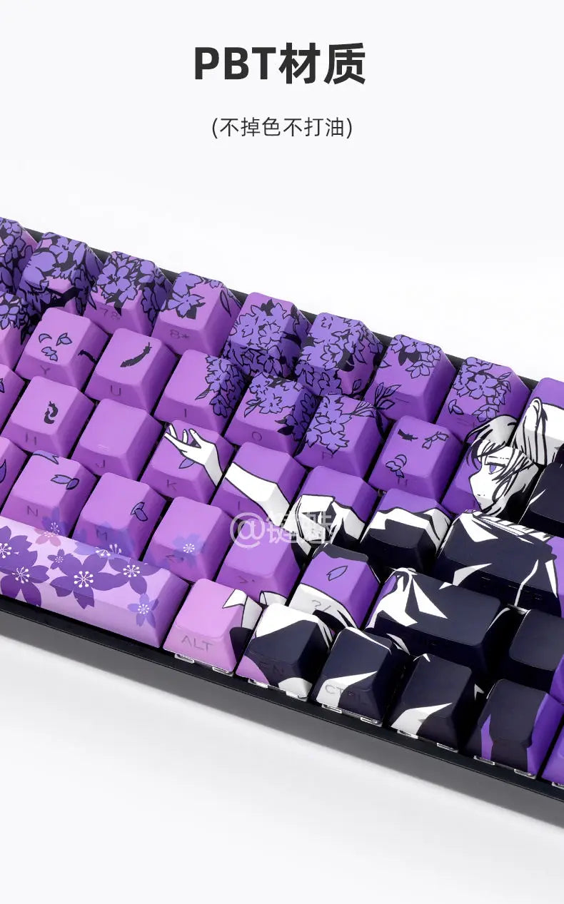 129 Raven Sakura Keycap Cherry Profile Cute Anime