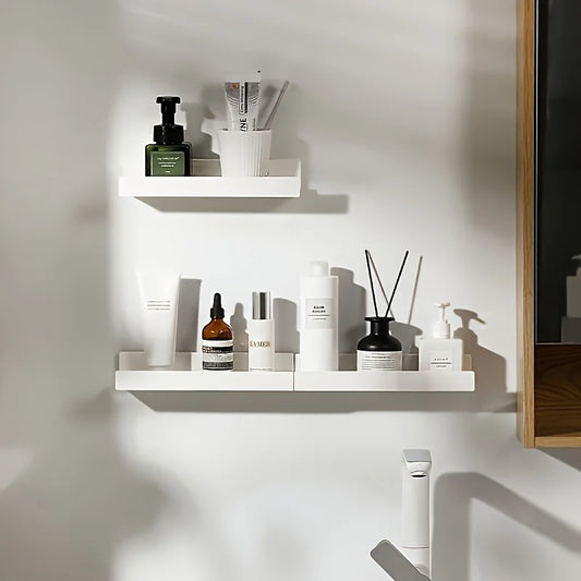 Bathroom Shelf Makeup Storage Organizer  Rack Self Adhesive No-drill Shelves