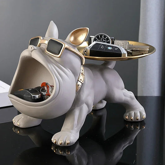 Home Decor Bulldog Figurine Dog Statue Storage Box Animal
