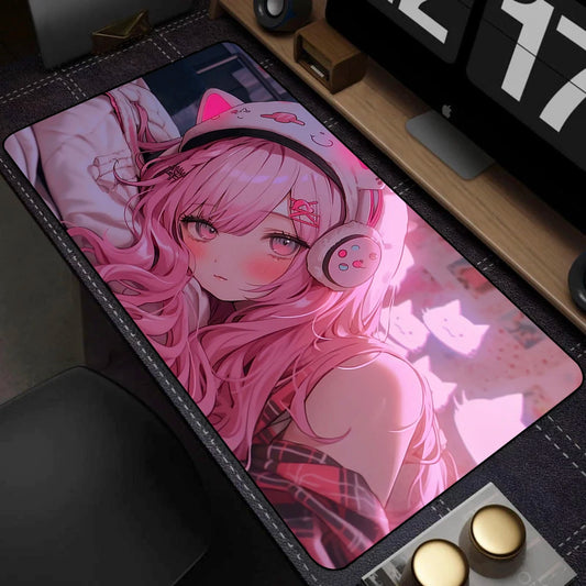 Anime Girls Rubber Mouse Pad Kawaii Non-Slip
