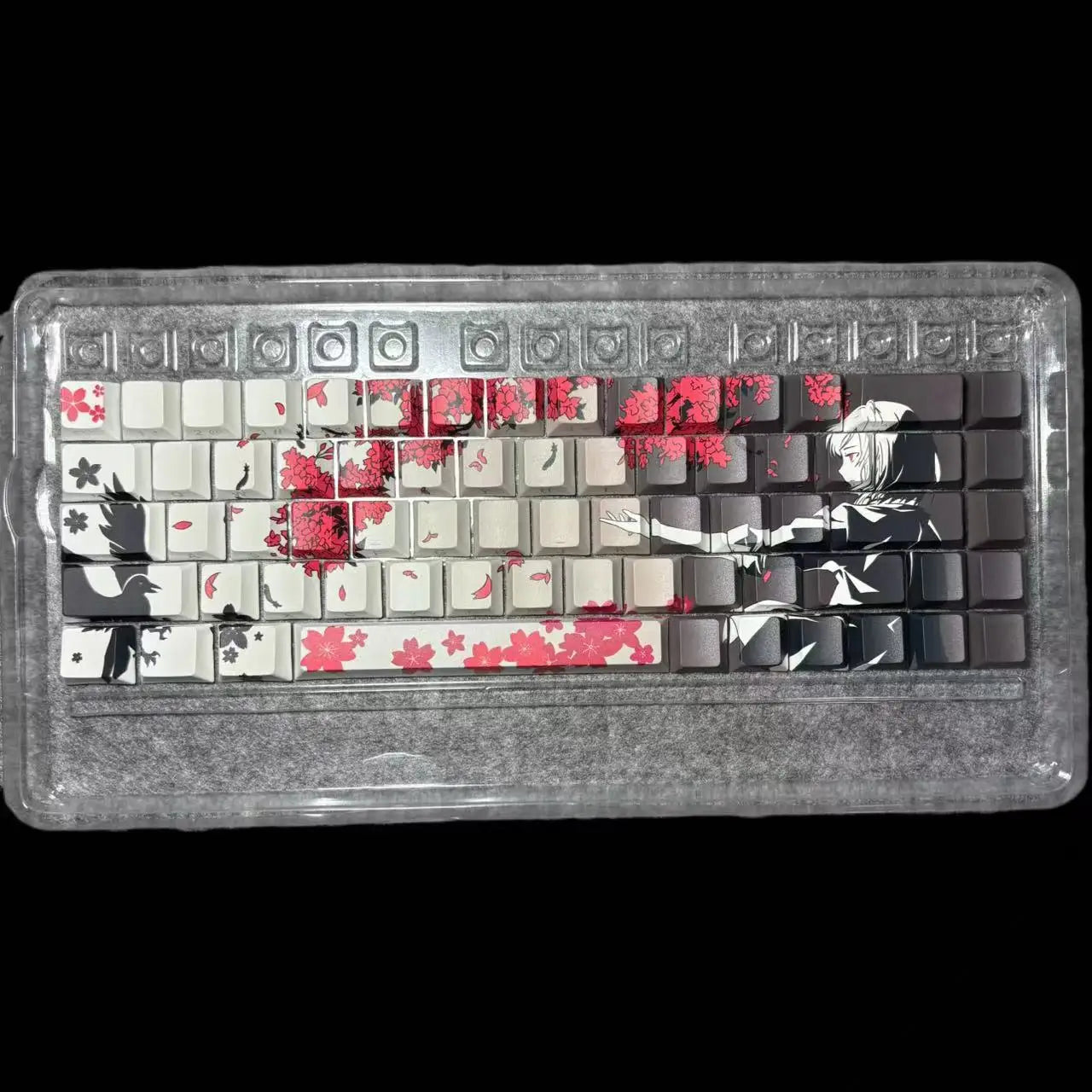 129 Raven Sakura Keycap Cherry Profile Cute Anime
