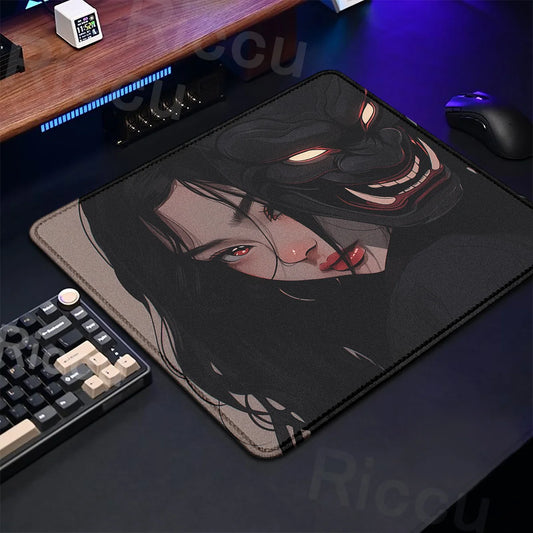 Anime Mouse Pad Oni Mask Girl