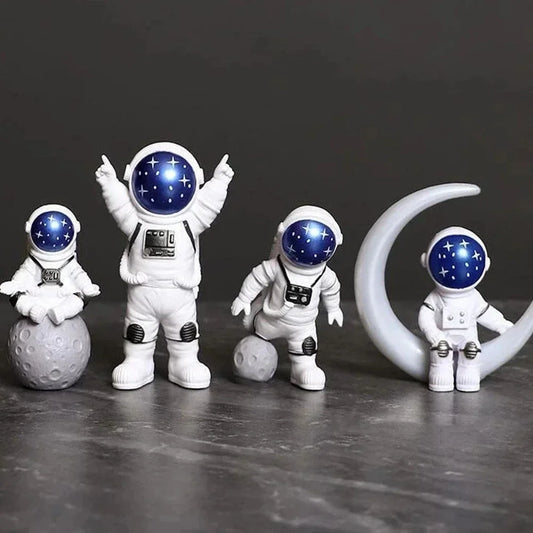 4 pcs Astronaut Figure Statue Figurine Spaceman