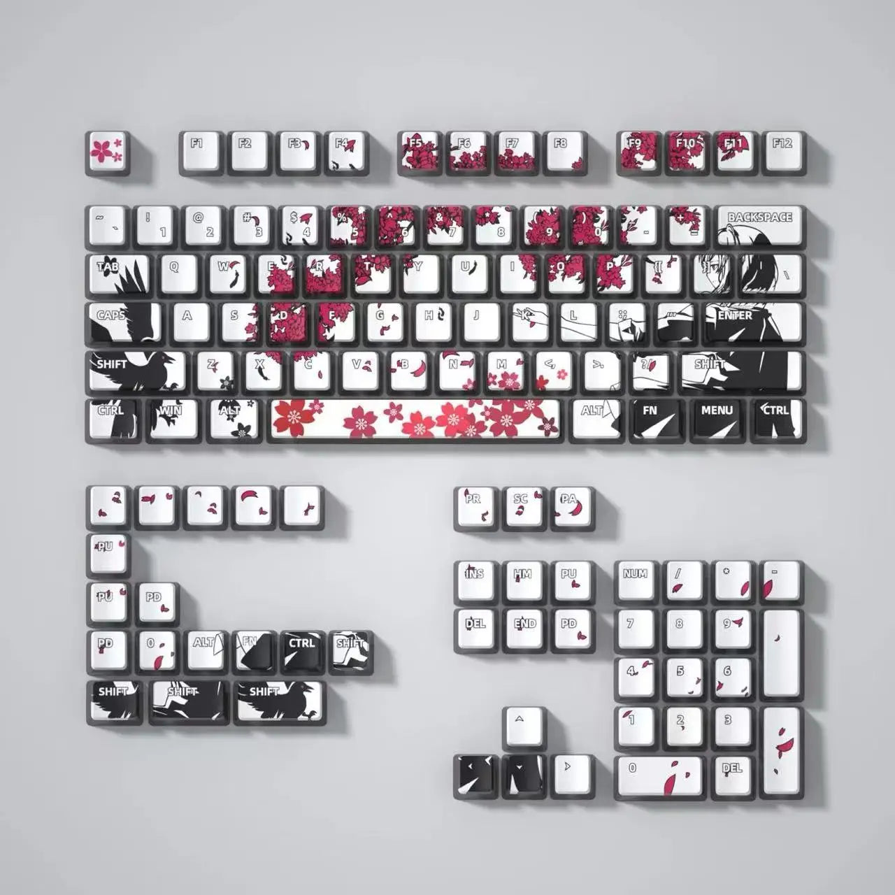 129 Raven Sakura Keycap Cherry Profile Cute Anime