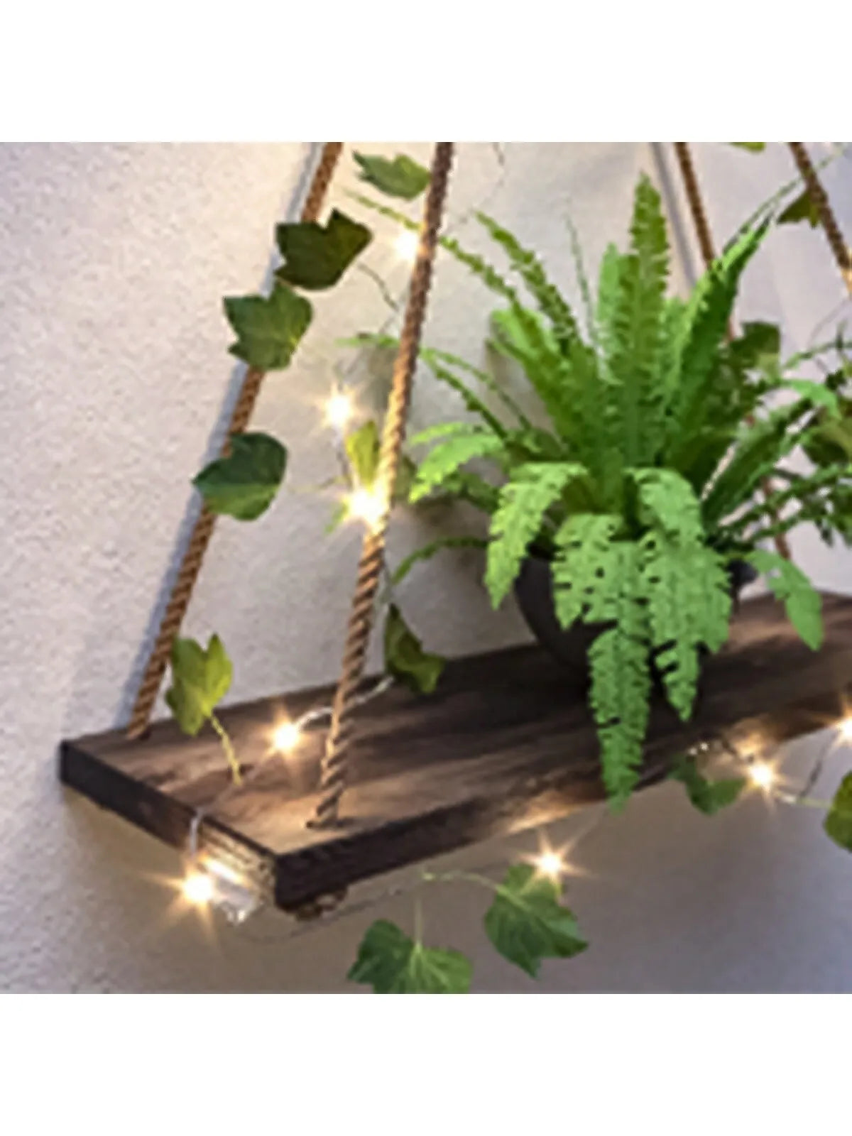 1/2pc Artificial Ivy Led-strip Floating Wall Shelf Boho Home Decoration